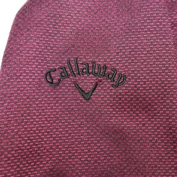 Callaway Golf Mens XL 1/4 Zip Maroon Pullover Side Pocket Jacket Athleisure Wear - Picture 8 of 9